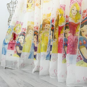 Perdea pentru copii din matase, printese, 300cm latime x 1.20m inaltime, cu rejansa pentru sina