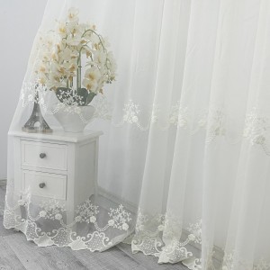 Perdea Leea din Tulle cu Broderie - 400cm x 242cm, Rejansa pt. sina , Ivoire