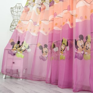 Perdea pentru copii din matase, Minnie si Mickey, 500cm  x 232cm , cu rejansa pentru BARA