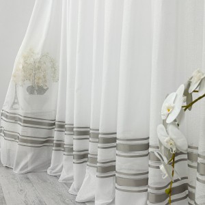 Perdea Lines din IN plin - 500cm x 232cm, Rejansa pt. bara,  Alb - Gri