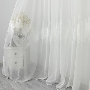 Perdea Harmony din Voal Brodat, Alb, 5m latime x 232cm inaltime x rejansa pt bara 