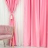 Set 2 draperii Soft Touch, Roz, 2m latime x 232cm inaltime, cu rejansa pentru bara [2]