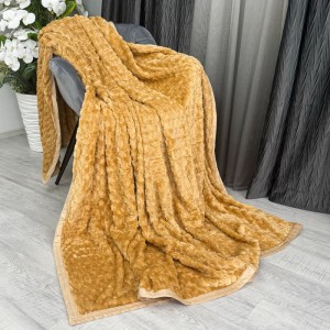 Patura pufoasa cocolino gofrata 200x230cm, 350gr, Camel