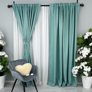 Draperie HoReCa TEXTURATA tip IN, 140cm latime x 260cm înălțime, cu TIV LAT, Bleu