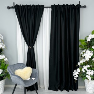 Draperie HoReCa TEXTURATA tip IN, 140cm latime x 260cm înălțime, cu TIV LAT, Negru