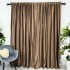 Set 2 Draperii din Catifea Plisata cu opacitate ridicata - 200cm x 232cm , Rejansa pt. bara , Maro [11]