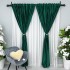 Set 2 Draperii din Catifea Plisata cu opacitate ridicata, Verde Smarald, latime 1.4m x 2m inaltime, cu rejansa pt sina [5]