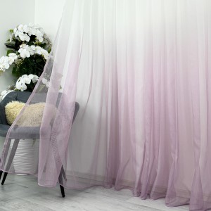 Perdea in Degrade din Fibra de Bambus, Alb cu Lila, 170cm x 236cm , Rejansa pentru bara