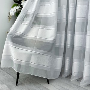 Perdea Cristal din IN plin , Alb, model gheata- 5m latime x 232cm inaltime, cu rejansa bara