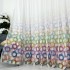 Perdea din Voal imprimat -500cm x 232cm , rejansa pt. bara , Alb cu cercuri colorate [5]