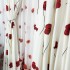 Set 2 draperii satinate imprimate, Alb cu Maci rosii, 2m latime x 232cm inaltime, cu rejansa pentru bara [4]