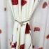 Set 2 draperii satinate imprimate, Alb cu Maci rosii, 2m latime x 232cm inaltime, cu rejansa pentru bara [5]