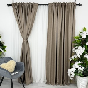 Draperie HoReCa TEXTURATA tip IN, 140cm latime x 260cm înălțime, cu TIV LAT, Cafeniu