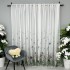 Perdea din Voal imprimat, Alb, flori, 7m latime x 2.17m inaltime, cu rejansa pt bara [9]