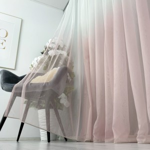 Perdea in Degrade din Fibra de Bambus, Alb cu Roz, 200cm latime x 2.200cm inaltime, cu rejansa pentru bara