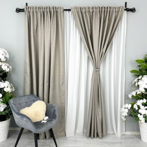 Draperie HoReCa TEXTURATA tip IN, 140cm latime x 260cm înălțime, cu TIV LAT, Grej