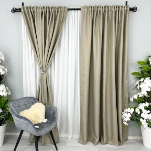Draperie HoReCa TEXTURATA tip IN, 140cm latime x 260cm înălțime, cu TIV LAT, Bej