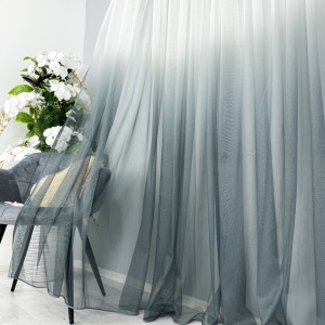 Perdea in Degrade din Fibra de Bambus, Alb cu Gri Petrol, 500cm x 232cm , Rejansa pentru bara