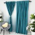 Set 2 Draperii din Catifea Plisata cu opacitate ridicata, Turquoise, 200cm  x 232cm , Rejansa pentru bara [2]