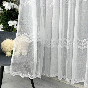 Set 2 bucati Perdea Ioana din IN Brodat, Alb, 5m lungime x 232cm inaltime, cu rejansa pt bara