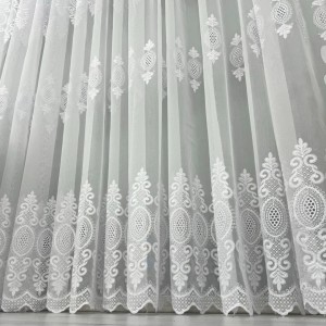 Perdea Inna din IN Brodat, Alb, 5m lungime x 1.9m inaltime, cu rejansa pt bara