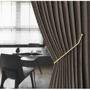 Set 4 draperii Blackout 80%, din catifea Maro, 100x220cm, cu rejansa pentru SINA