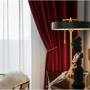 Set 2 draperii Blackout din catifea Rosu, 140cm latime x 220cm inaltime, cu Tiv lat