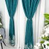 Set 2 Draperii Blackout 80%, din Catifea cu Broderie, Elite V2, Turquoise, 2m latime x 232cm inaltime x rejansa pt bara [7]