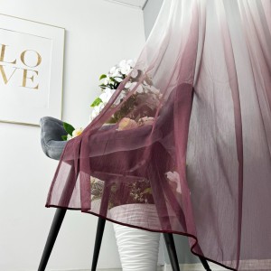 Perdea in Degrade din Fibra de Bambus, Alb cu Grena, 5m latime x 232cm inaltime x rejansa pt bara