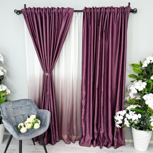 Draperie Soft Touch, cu Aspect Fin și Tenta Satinată, 140cm latime x 260cm înălțime, cu TIV LAT, Violet