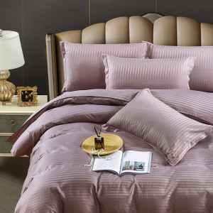 Lenjerie HoReCa, pat single, Damasc Finetat Deluxe, 4 piese, Jojo Home, Gri cenusiu