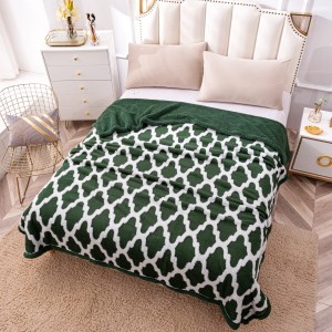 Patura CoCoLiNo cu blanita, tip Sherpa, model elegant, Verde - Alb