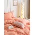 Lenjerie pat dublu,  Soft Touch, 6 piese, cu PLIURI BRODATE, Jojo Home, Somon [7]