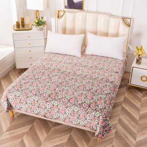 Patura pufoasa cocolino 200x230cm, 230gr, Gri, flori