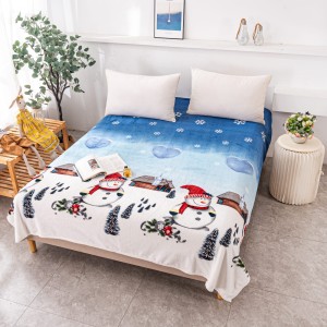 Patura pufoasa cocolino 200x230cm, 230gr, Albastru, Mos Craciun