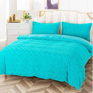 Lenjerie pentru pat dublu pufoasa COCOLINO, 4 piese, Turquoise