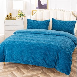 Lenjerie pentru pat dublu pufoasa COCOLINO, 4 piese, Albastru