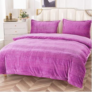 Lenjerie pentru pat dublu pufoasa COCOLINO, 4 piese, Mov