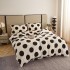 Lenjerie pat dublu, Super Pufoasa COCOLINO, 4 piese, Alb-Negru, buline [7]