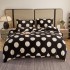 Lenjerie pat dublu, Super Pufoasa COCOLINO, 4 piese, Negru-Alb, buline [16]