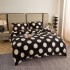 Lenjerie pat dublu, Super Pufoasa COCOLINO, 4 piese, Negru-Alb, buline [3]