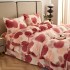Lenjerie pat dublu, Super Pufoasa COCOLINO, 4 piese, Roz pudra, inimioare [3]