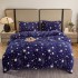 Lenjerie pat dublu, Super Pufoasa COCOLINO, 4 piese, Albastru, stelute [8]