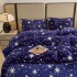 Lenjerie pat dublu, Super Pufoasa COCOLINO, 4 piese, Albastru, stelute [11]
