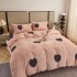 Lenjerie pat dublu, Super Pufoasa COCOLINO, 4 piese, Roz pudra, inimioare [2]