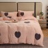 Lenjerie pat dublu, Super Pufoasa COCOLINO, 4 piese, Roz pudra, inimioare [8]