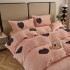 Lenjerie pat dublu, Super Pufoasa COCOLINO, 4 piese, Roz pudra, inimioare [3]