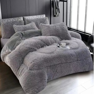  Pilota CoCoLiNo Fluffy + 2 fete de perna, matlasata, 200x230cm, Gri