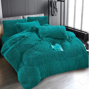  Pilota CoCoLiNo Fluffy + 2 fete de perna, matlasata, 200x230cm, Verde