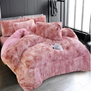  Pilota CoCoLiNo Fluffy + 2 fete de perna, matlasata, 200x230cm, Roz-Alb